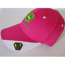 JOHN DEERE Mujer&apos;s Hot Pink & White Hat Ball Cap with Farm Logo NEW  eb-42845417